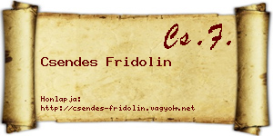 Csendes Fridolin névjegykártya